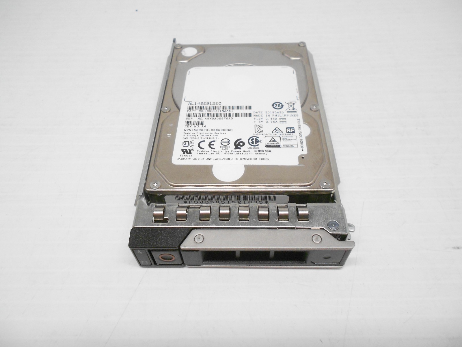 Dell 1.2TB 10K SAS 2.5" 12G Server Hard Drive R440 R540 R640 R740 R740XD R940