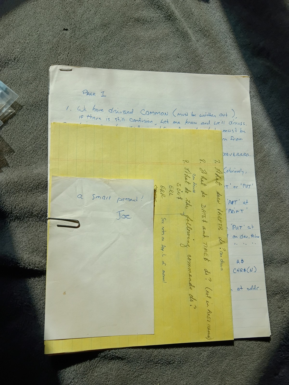 Vintage Atari BASIC Engineering & Development Notes (Handwritten & Technical