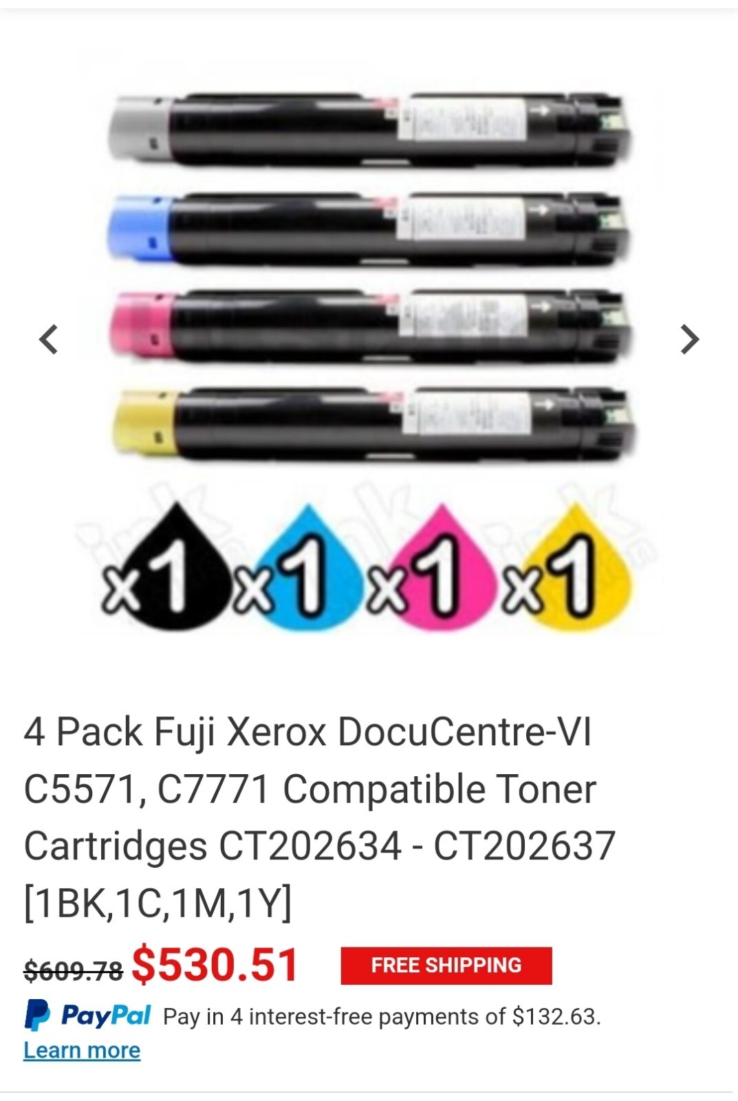 4 Pack Fuji Xerox Toner Cartridge Sealed Unused Brand New 