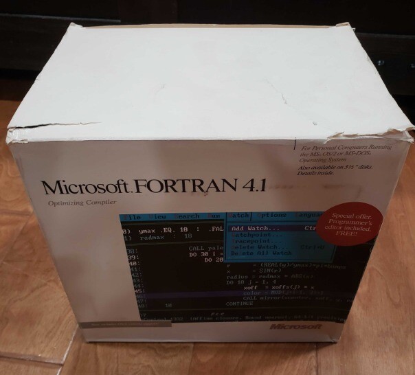 Microsoft Fortran 4.1 w/ Manual 5.25" FLOPPY vintage programming collectors BOX