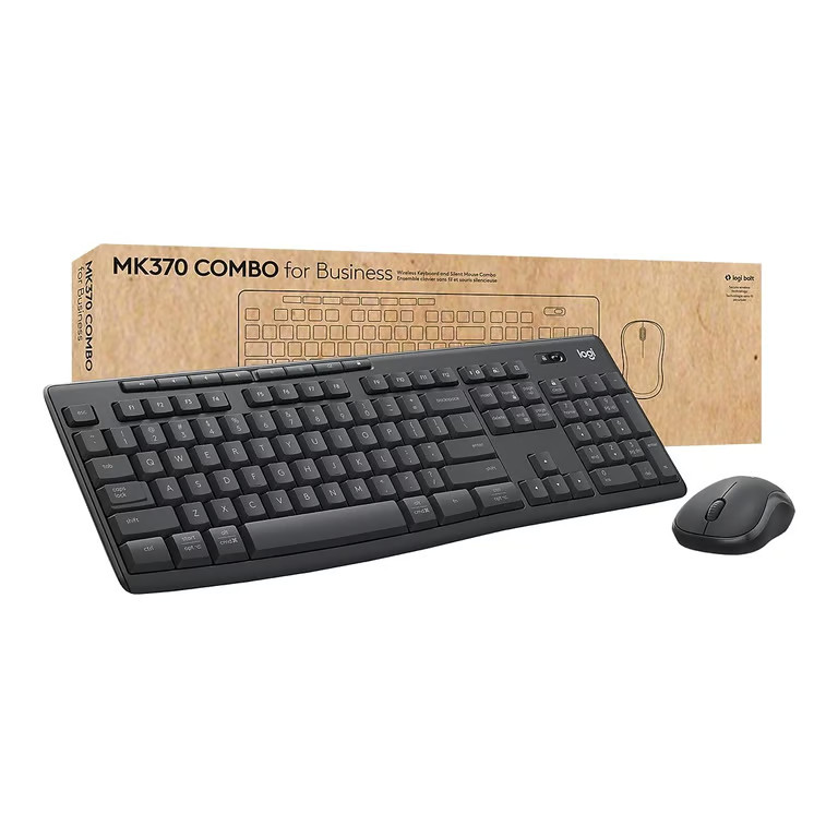 Logitech MK370 Wireless Keyboard and Mouse Combo for Business, Graphite (920-011
