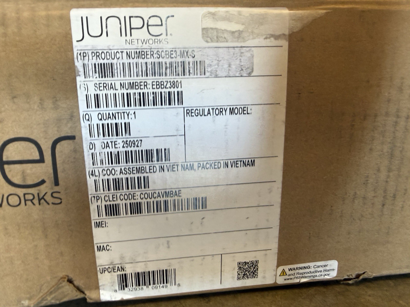 Juniper SCBE3-MX Router MX-series Enhanced Switch Control Board