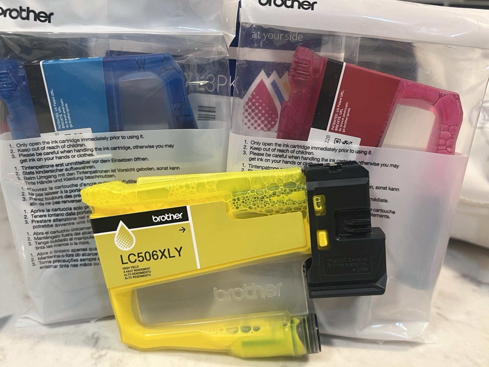 Brother Genuine LC506XL3PK High Yield Color Ink 3 Pack Cyan Magenta Yellow New