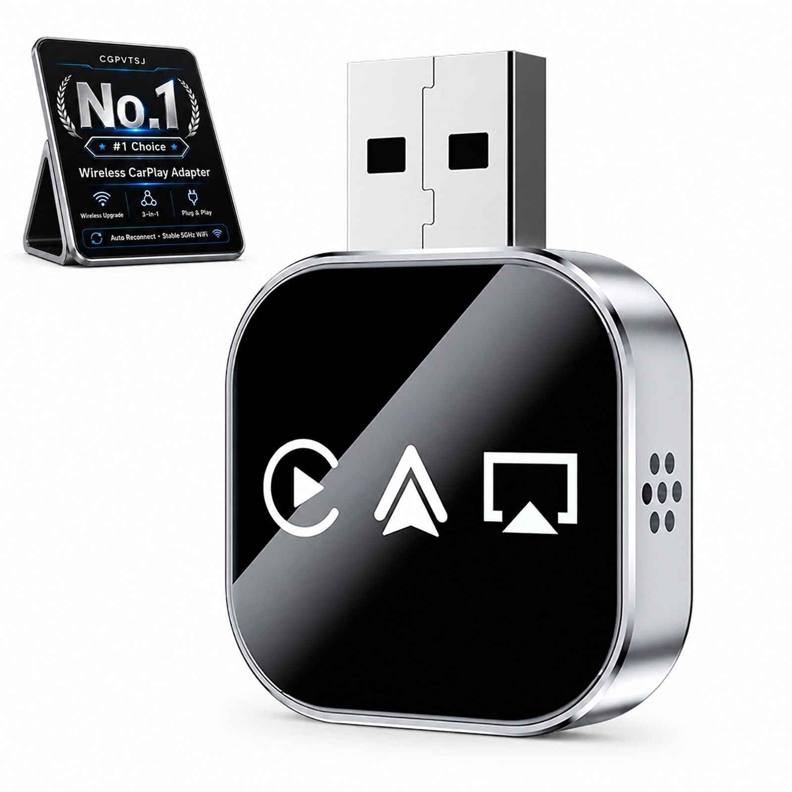 CGPVTSJ Wireless CarPlay Android Auto Adapter Bluetooth 5.0 5GHz WiFi
