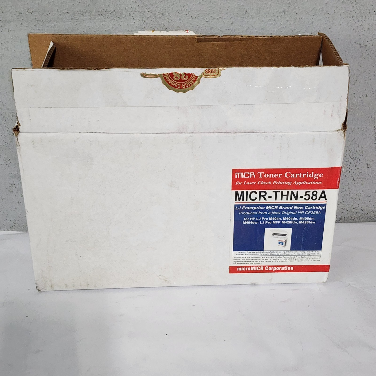 microMICR MICR-THN-58A Black Toner Cartridge Genuine New Sealed Open Box