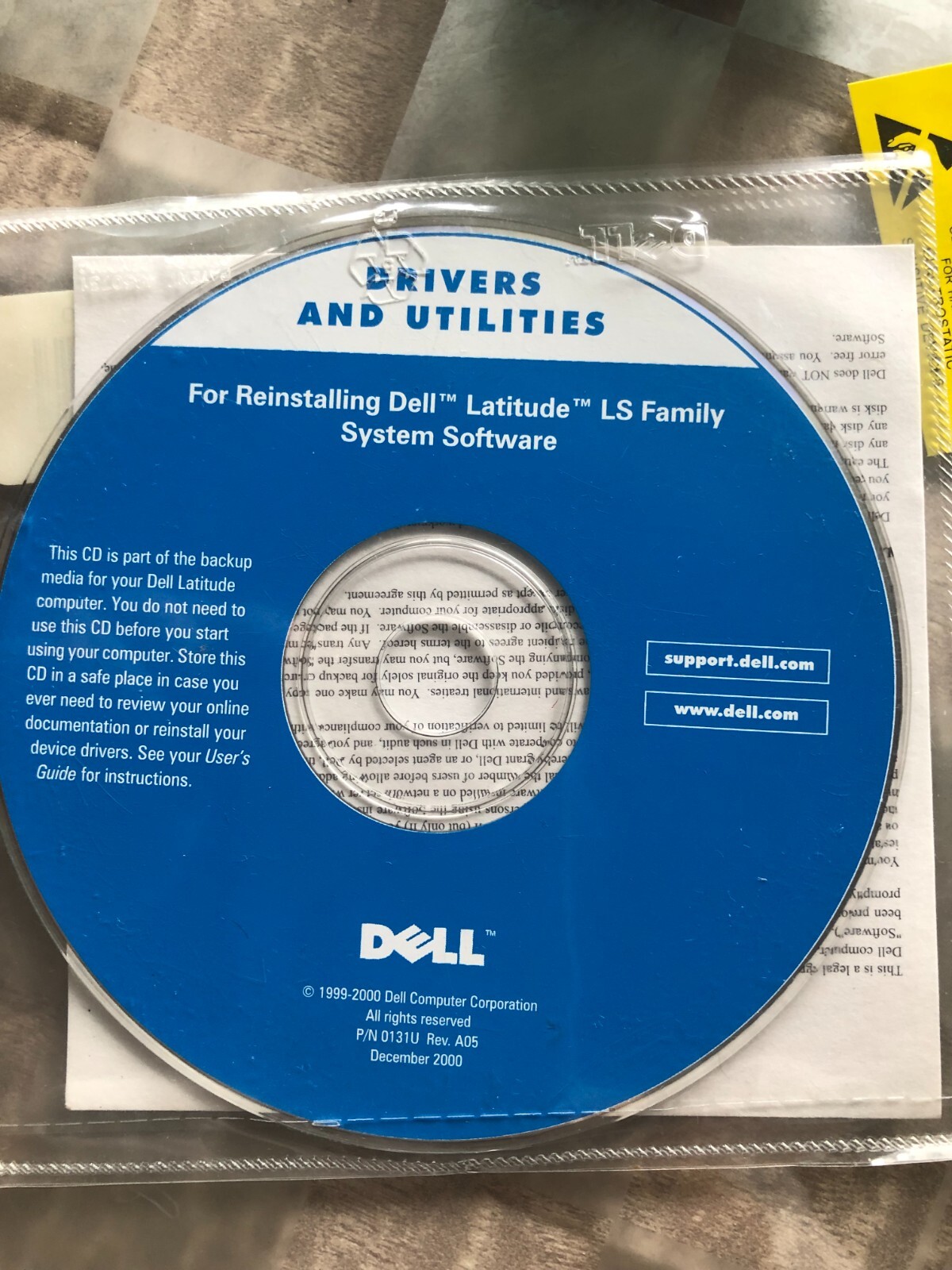 New Sealed Dell Latitude LS Family System Software - BackUp Media CD