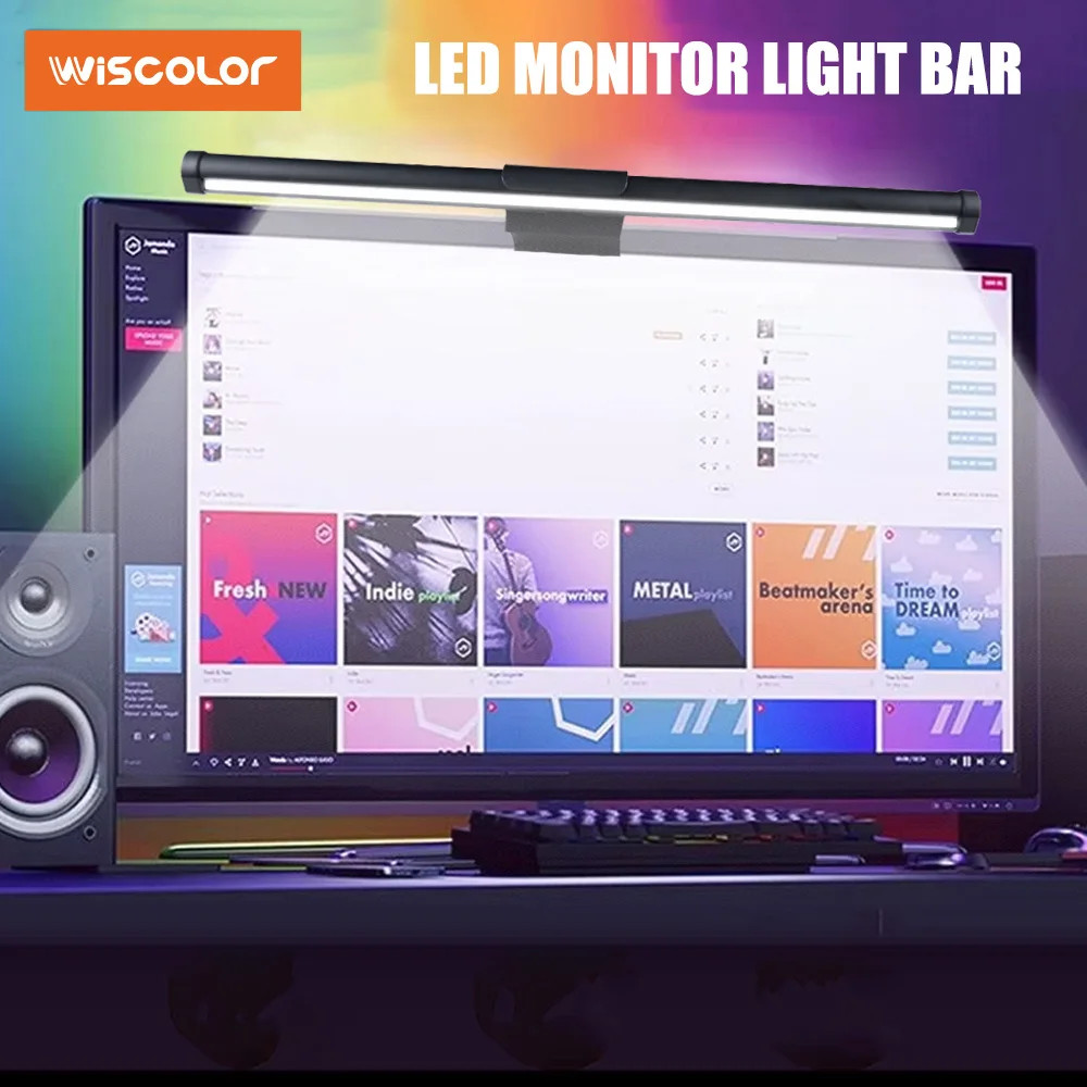 Monitor Light Bar Remote Control LED Screen Hanging Eye-Care Desk Lamp Dimmable