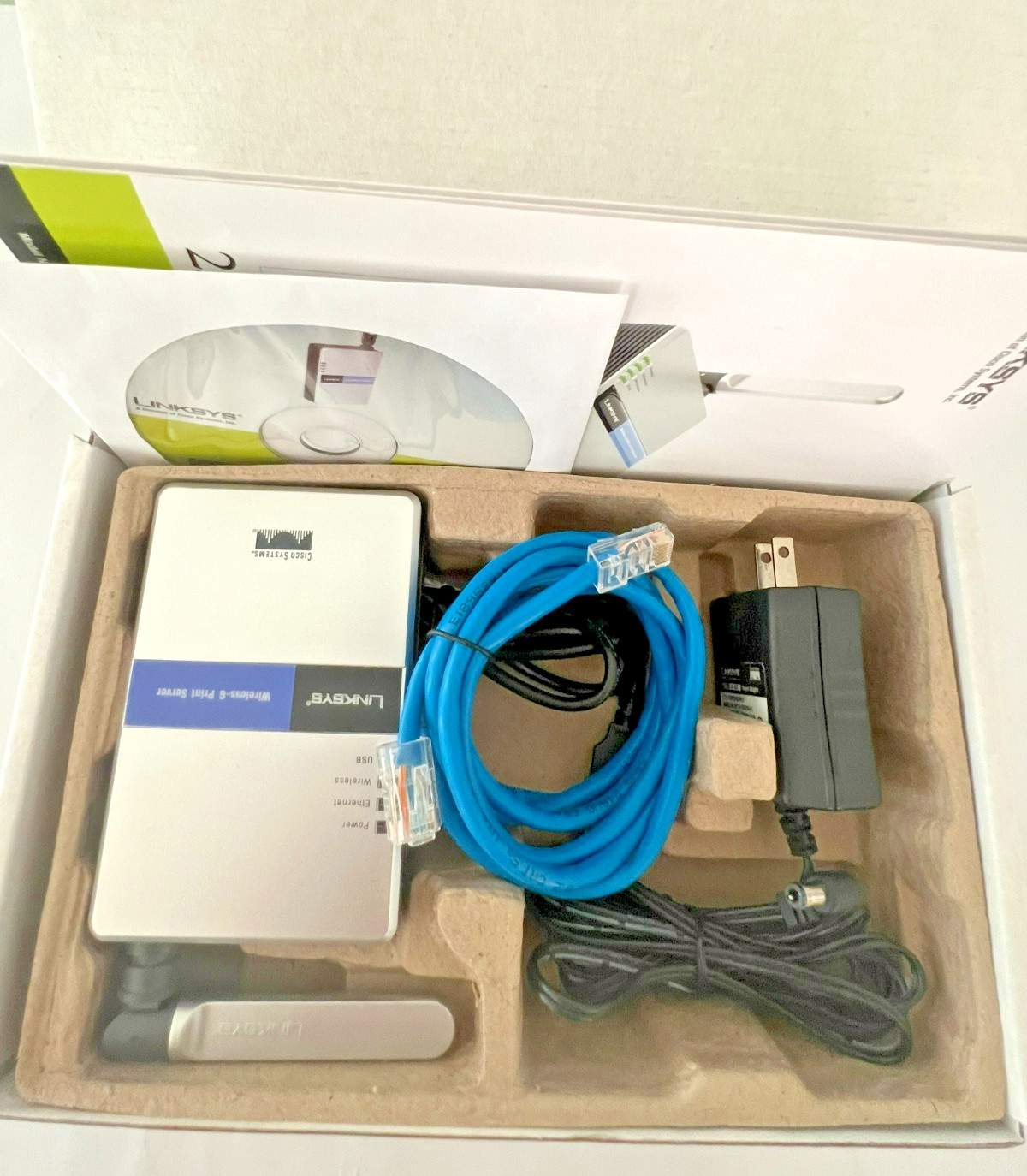 Linksys Wireless-G Print Server For USB 2.0 WPS54G 2.4GHz 802.11g