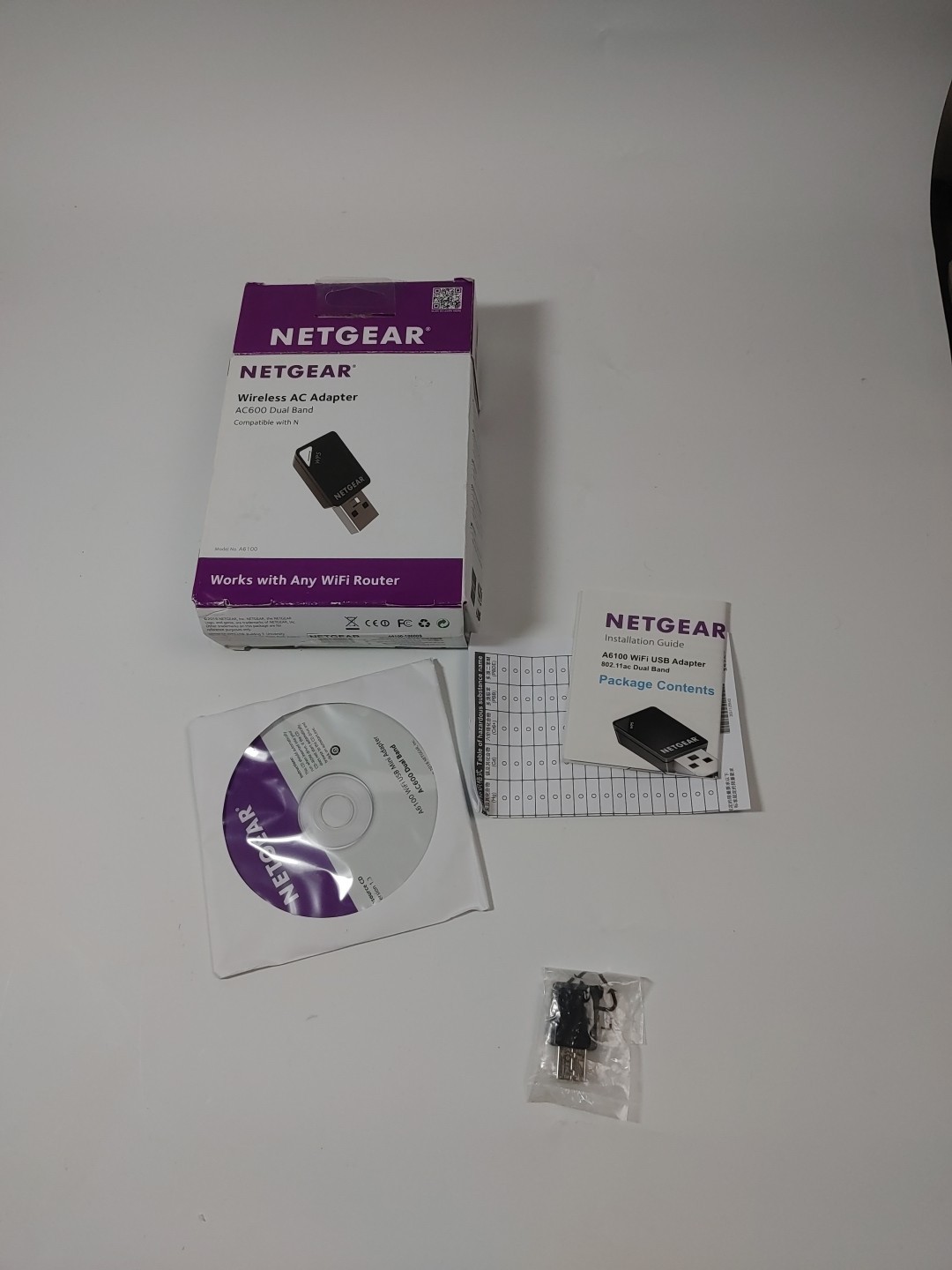 NETGEAR Wireless AC Adapter AC600 Dual Band WiFi USB Adapter A6100