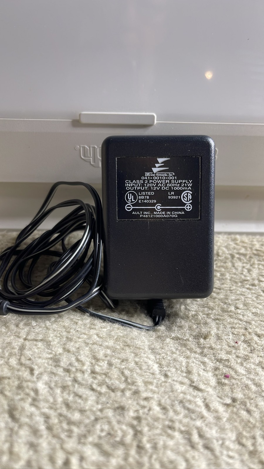 Efficient Networks 12V 1000mA Power Adapter 041-0010-001
