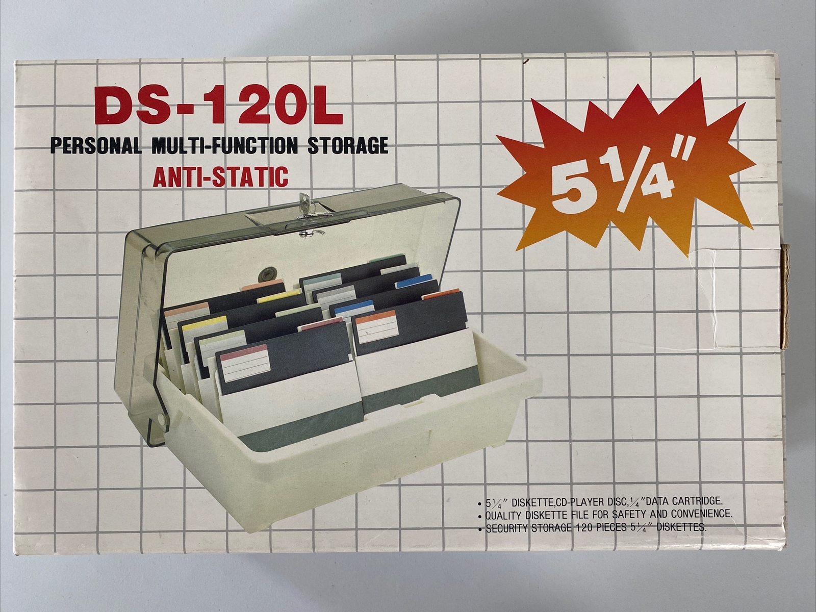 Vintage Personal Diskette Storage Computer Disc DS-120L Original Case NOS