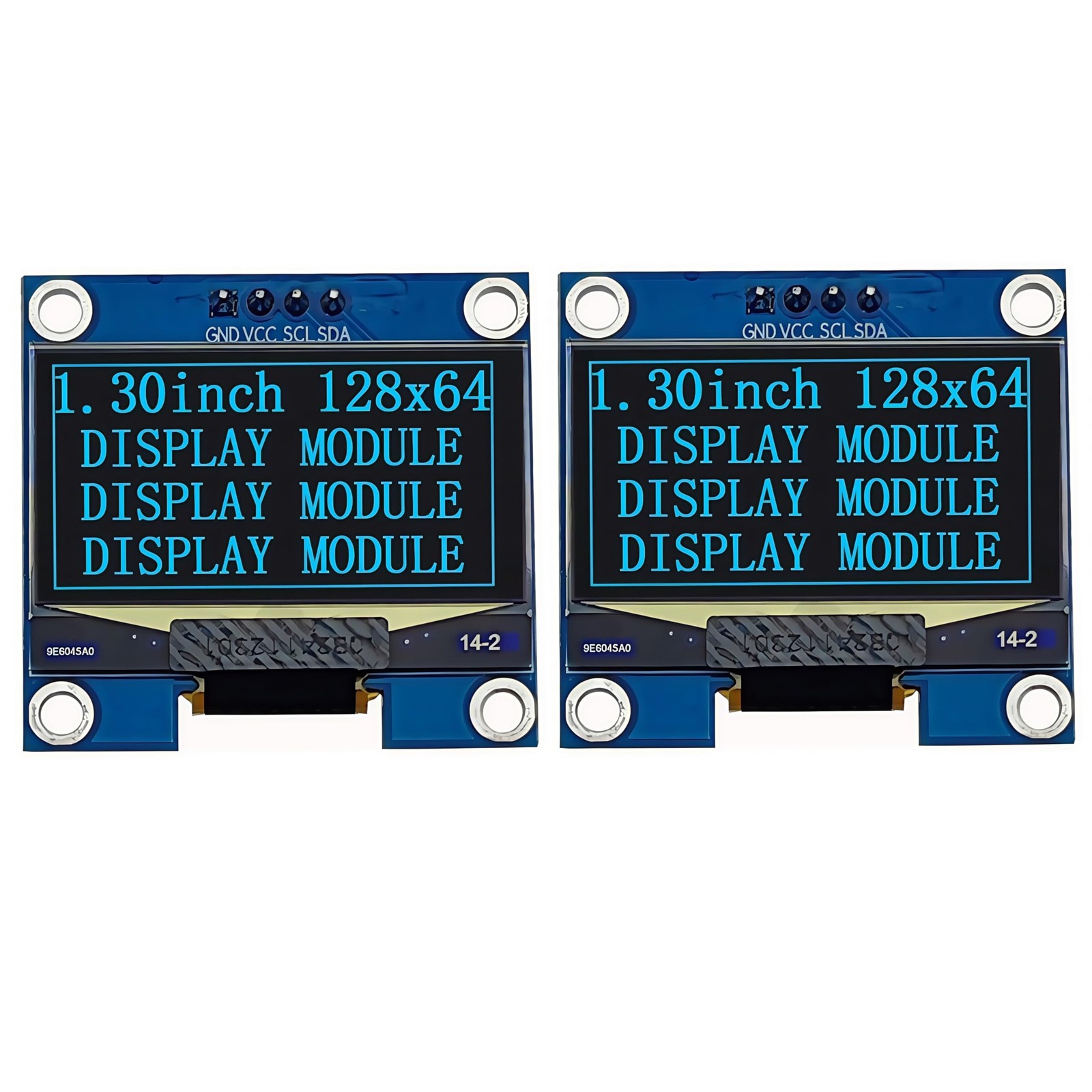 2 PCS 1.3 Inch Blue OLED Display Module I2C 128x64 LCD Screen H1106 Board