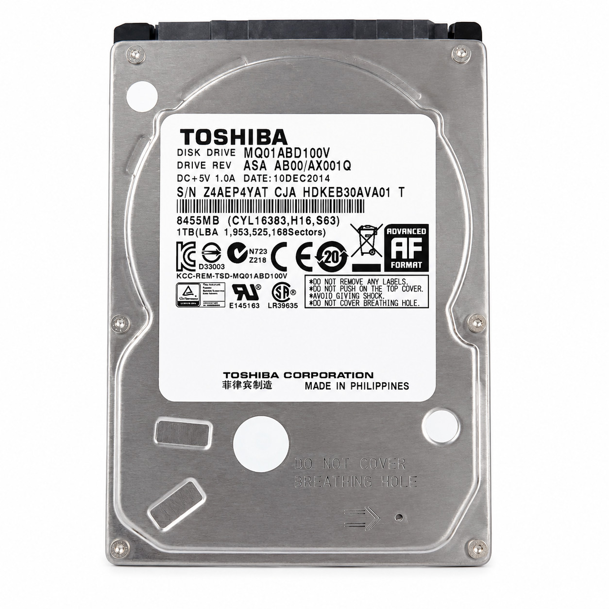 Toshiba 1TB MQ01ABD100V 2.5" SATA Laptop Internal HDD 5400RPM 8MB Cache