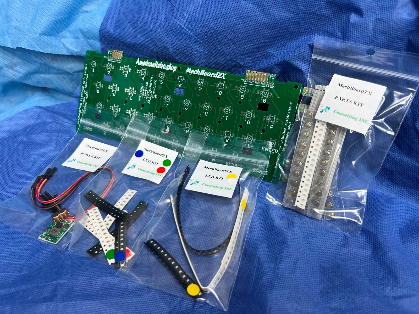 The MechBoardZX LED - Sinclair ZX Spectrum 16K/48K Mechanical Keyboard - Kit