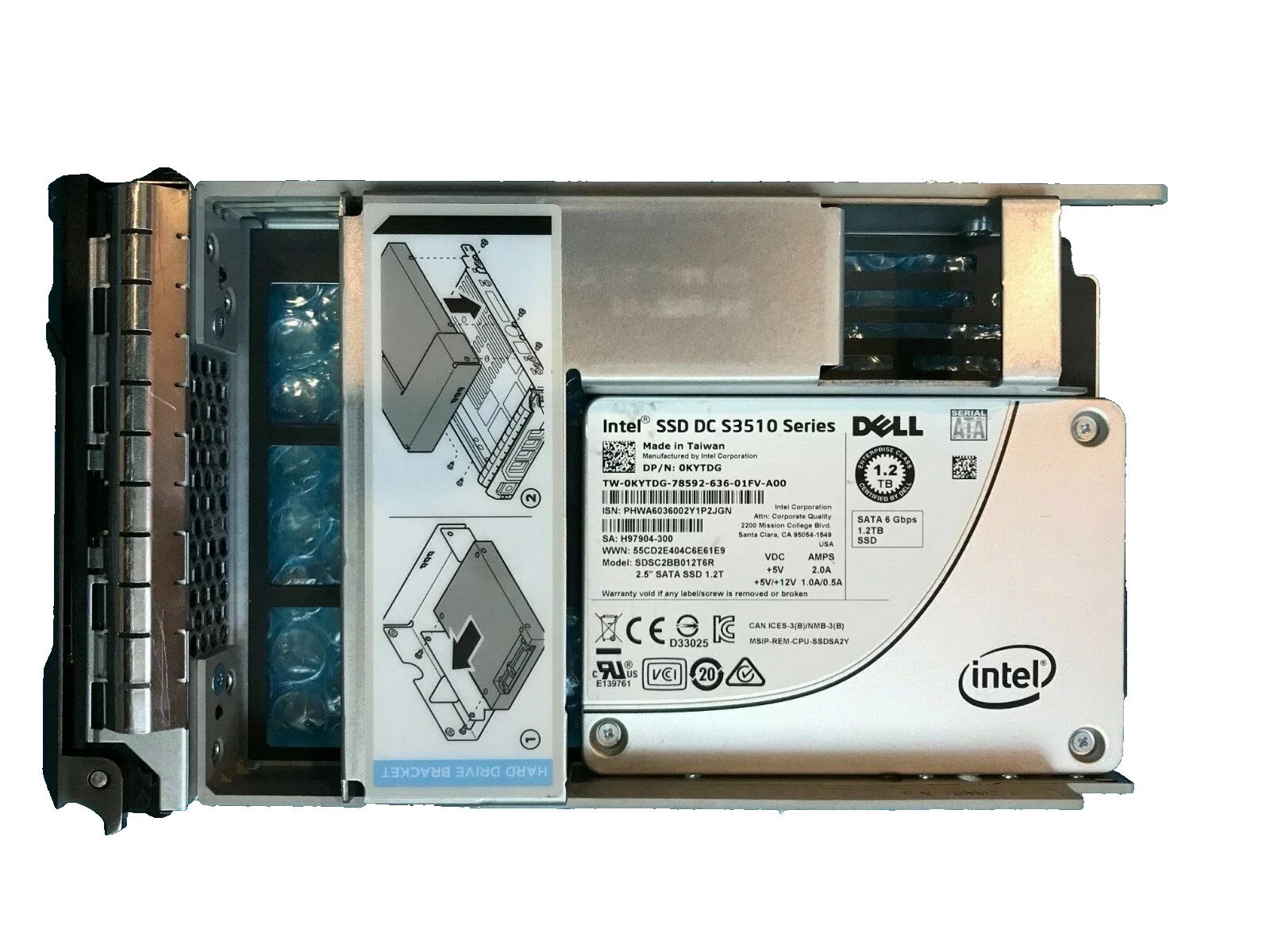 Dell KYTDG 1.2TB SATA INTEL DC S3510 SDSCBB012T6R SSD R710 R720 R420 T420 