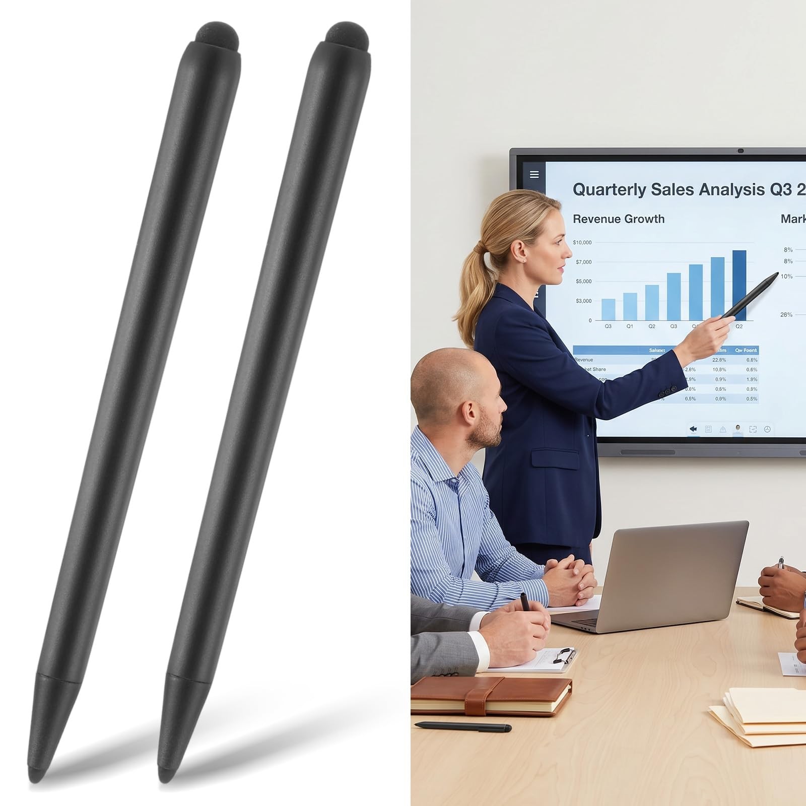 YUXIANLB 2 Pcs Smartboard Pen,2 in 1 Whiteboard Stylus Pen for Touch Screen