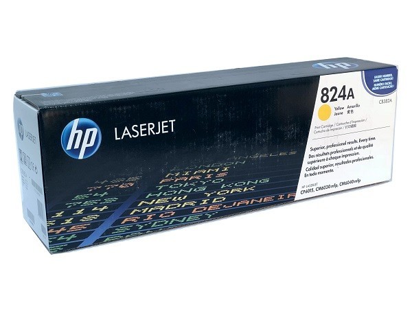 Original HP 824A Yellow Toner Cartridge. New Sealed Box, We Ship Fast