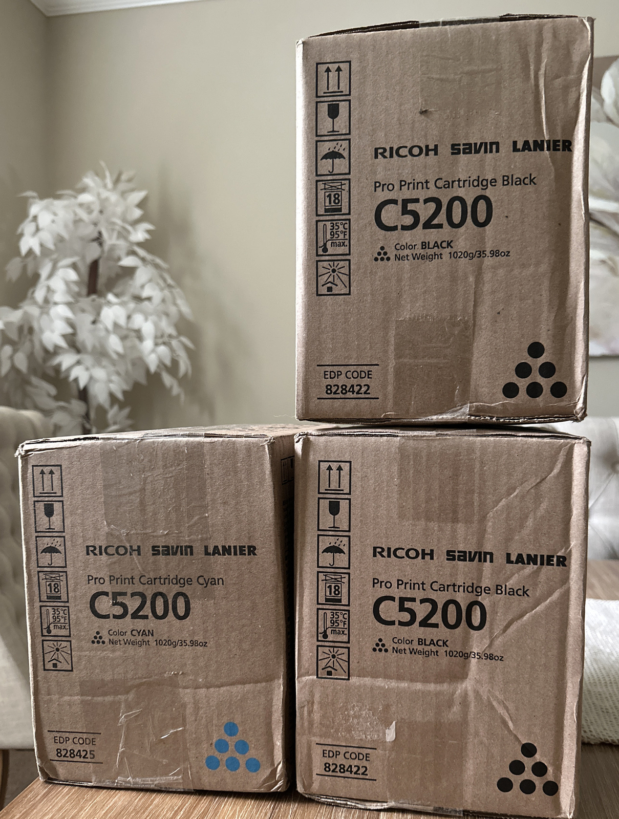 Ricoh Pro C5200S Toner Cartridges 1 Cyan And 2 Black