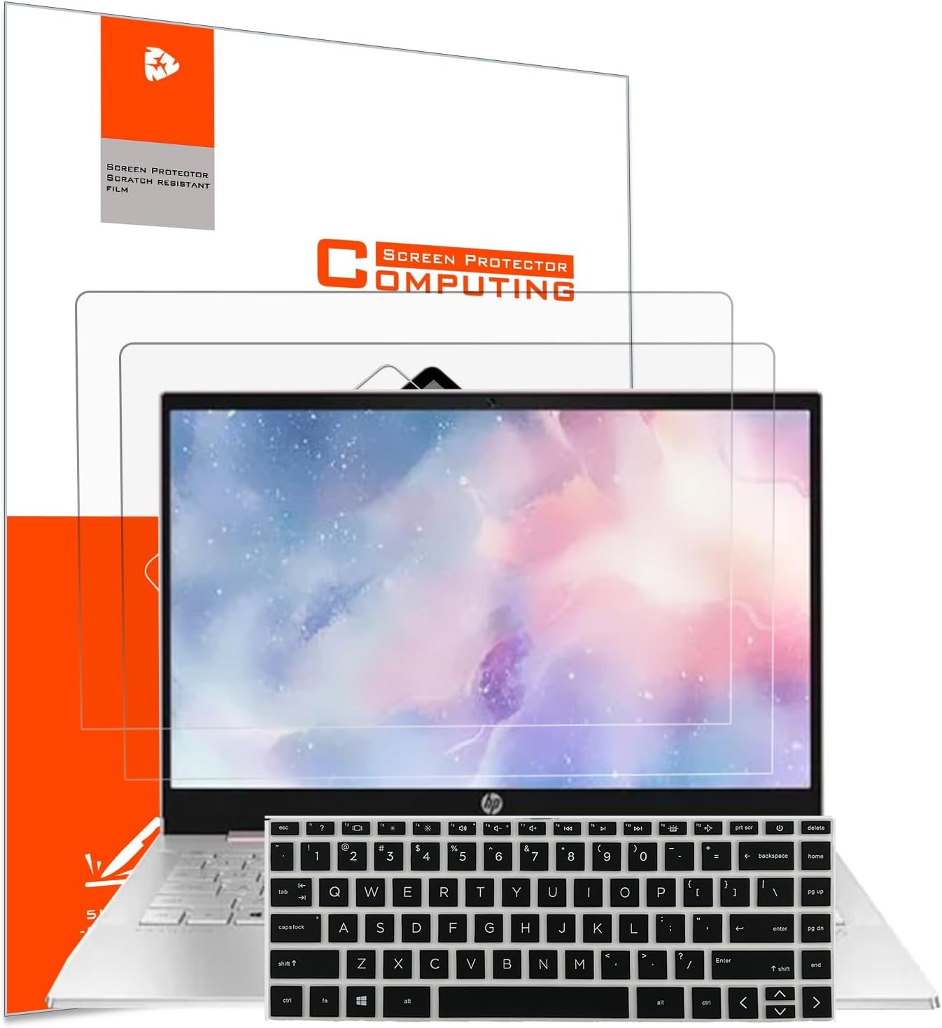 2-Pack Anti Glare Screen Protector for HP Pavilion x360 14" Laptop + Keyboard Co