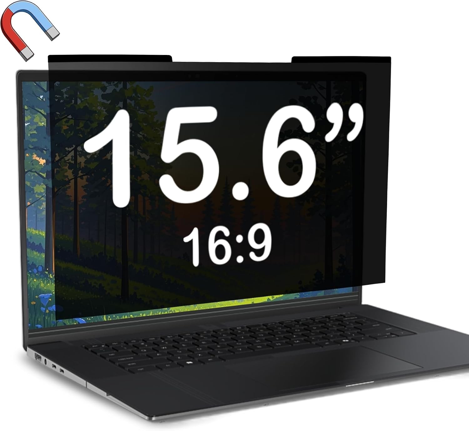 15.6 Inch Magnetic Privacy Screen for Laptops, Anti-Glare Shield, Fits 16:9 FHD
