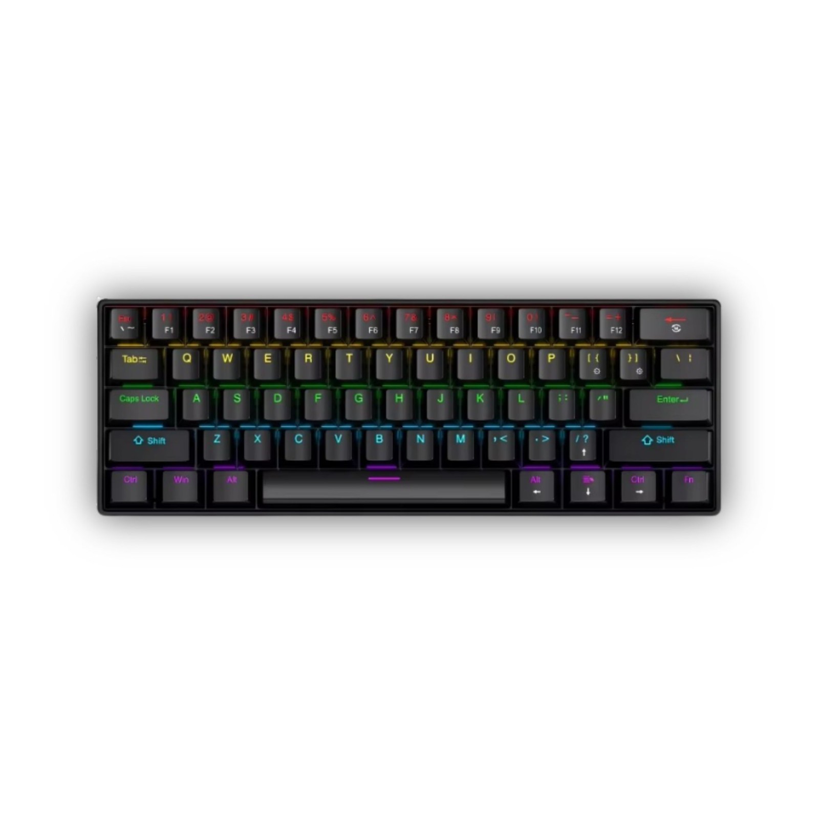 Mechanical Keyboard 61 Keys Wired RGB Backlit Compact Gaming