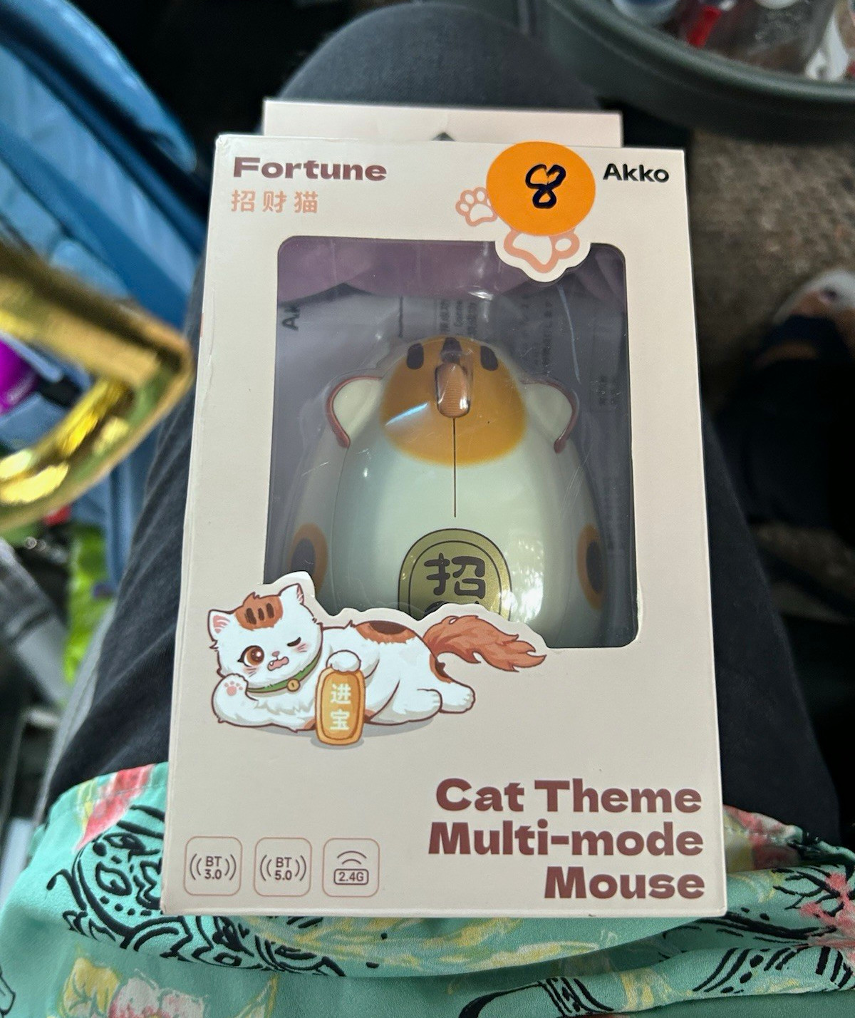 Akko Fortune Cat Wireless Bluetooth Optical Mouse 1200 DPI 3-Button Scroll