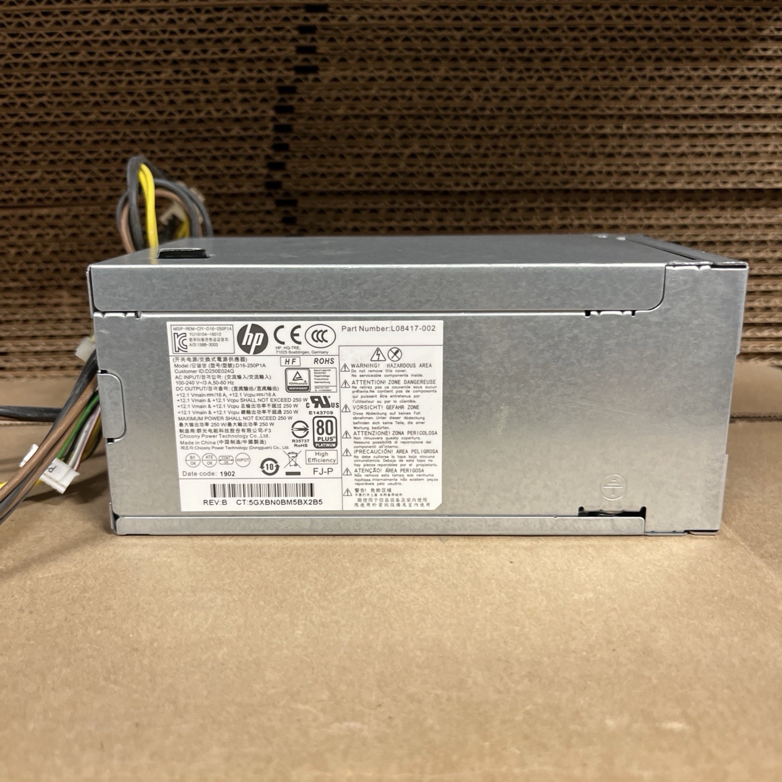 HP 250W PSU L08417-002 D16-250P1A 80+ Platinum ProDesk EliteDesk Power Supply