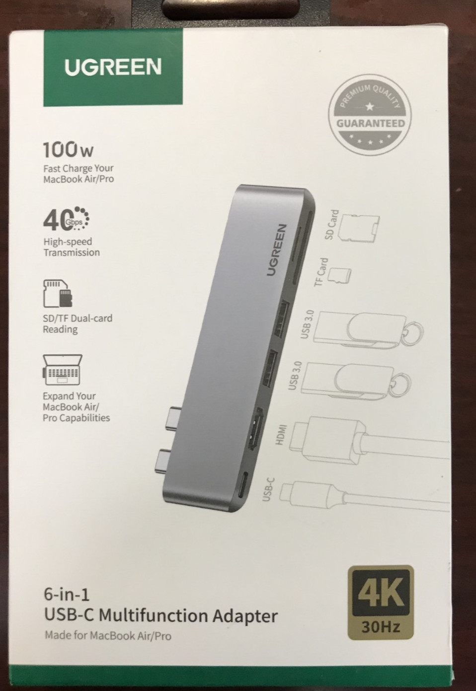 NEW SEALED UGreen 6-in-1 USB-C Multifunction Adapter for MacBook Air/Pro CM-380