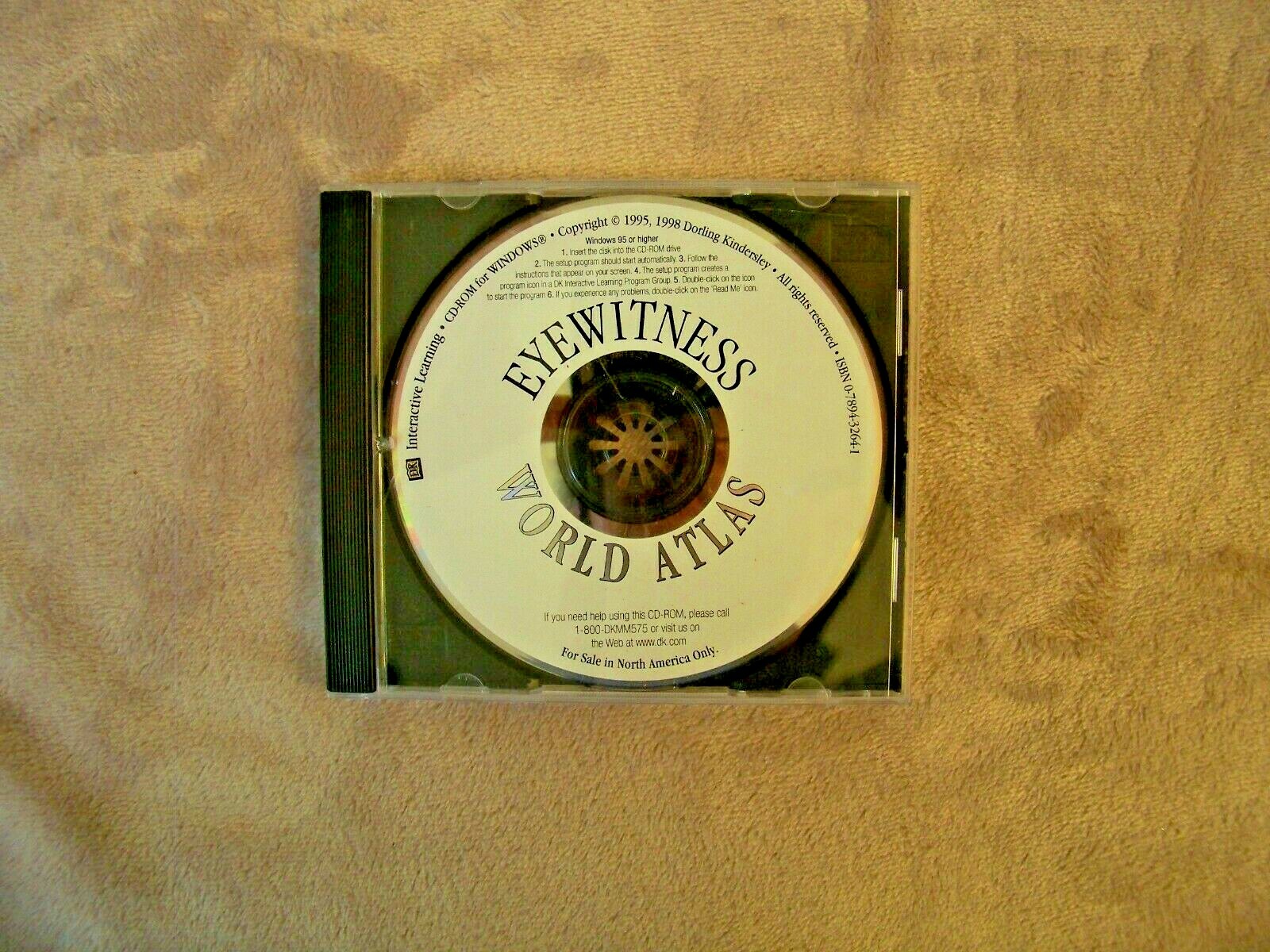 DK Interactive Learning Eyewitness World Atlas (PC, 1998)- CD-ROM Windows