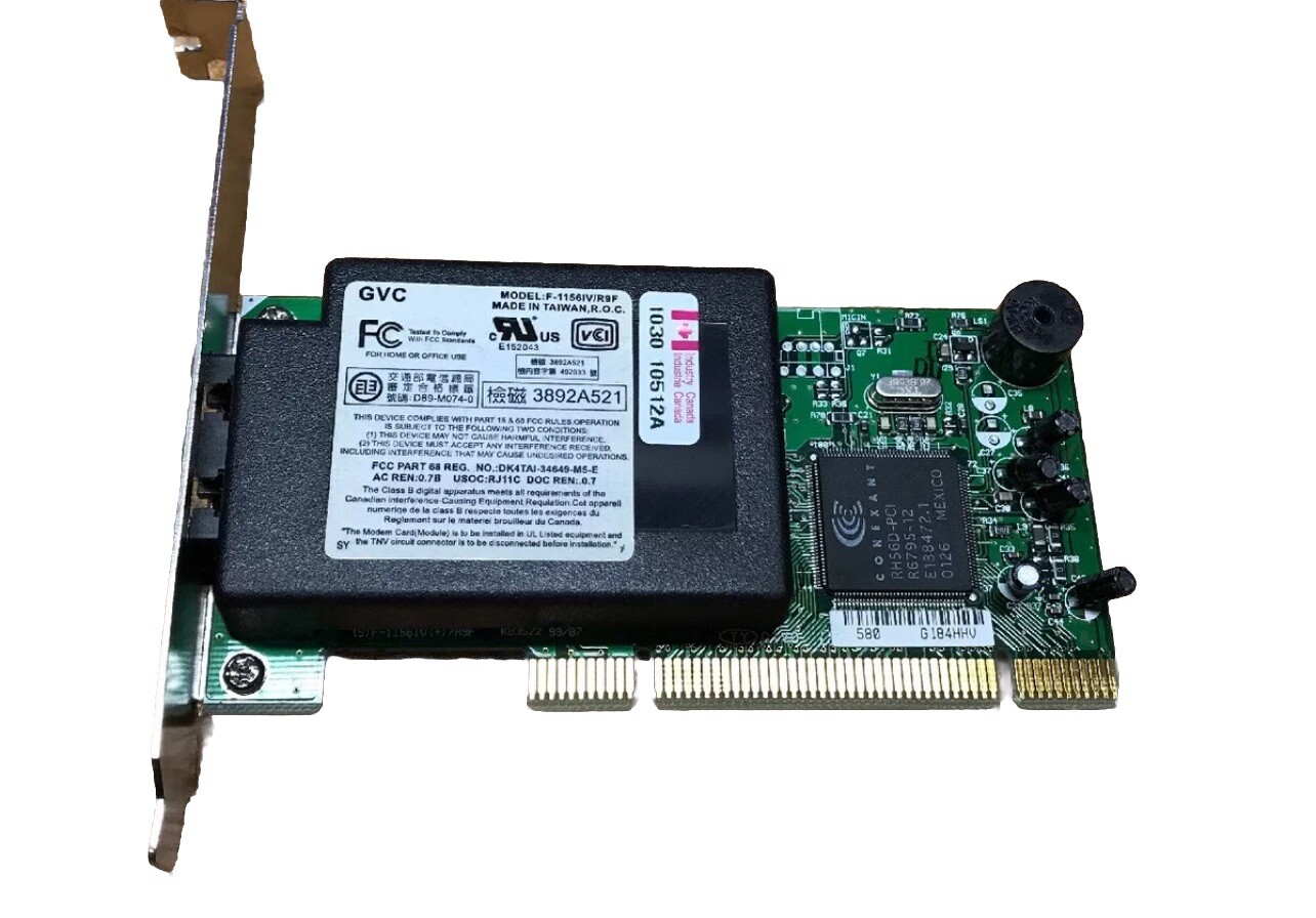 GVC 56K GVC Internal PCI Fax Modem F-1156IV/R9F (G3)