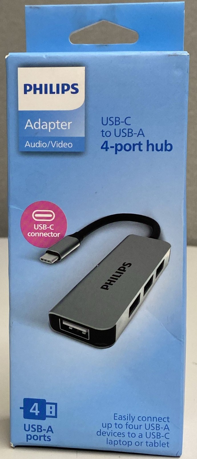 PHILIPS USB-C-USB Hub 4 USB 480 Mbps Data Transfer Multiport Adapter SWL3573S/37