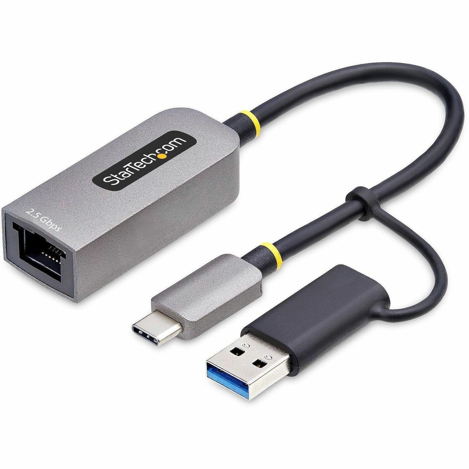 StarTech 2.5GbE USB-C to Ethernet Adapter with USB-A Converter