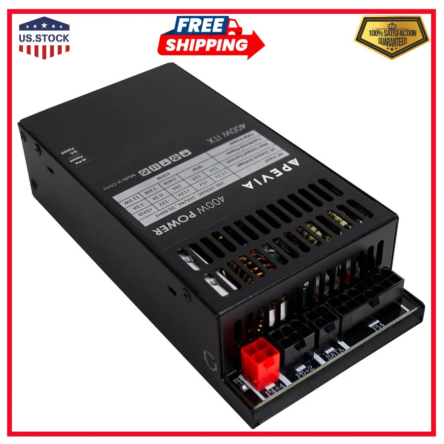 Apevia ITX-PFC400W 400W Fully Modular ITX Power Supply Active PFC 90-264V