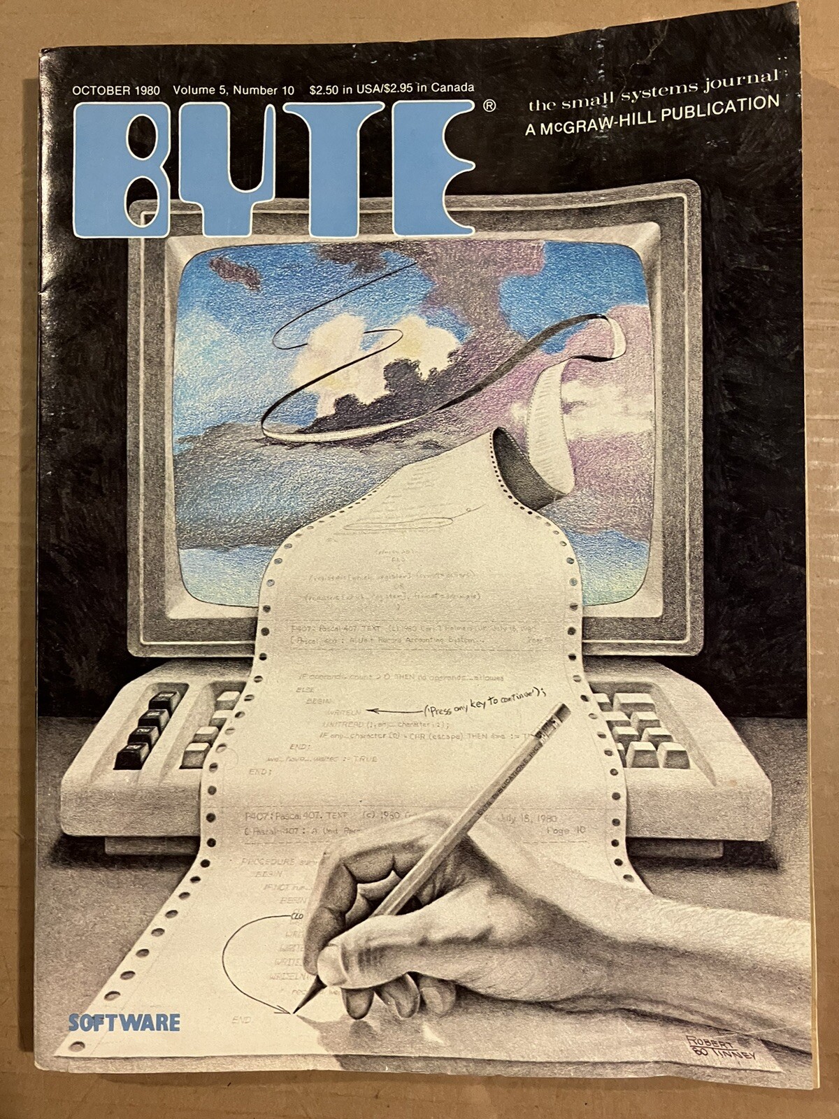 BYTE The Small Systems Journal Magazine October 1980 Software Cover Vintage