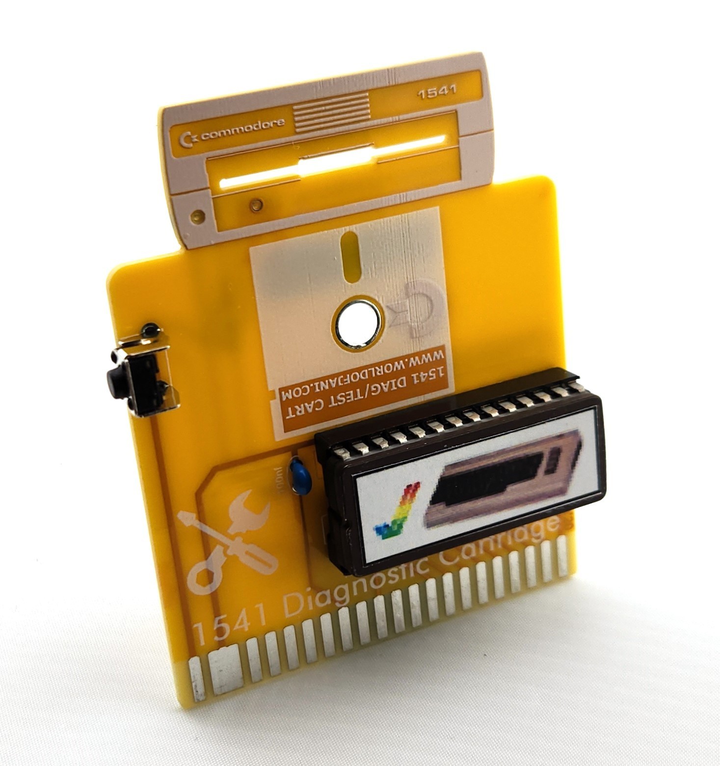 COMMODORE 1541 Floppy Disk Drive Diagnostic Test Cartridge C64/C128(D) Yellow