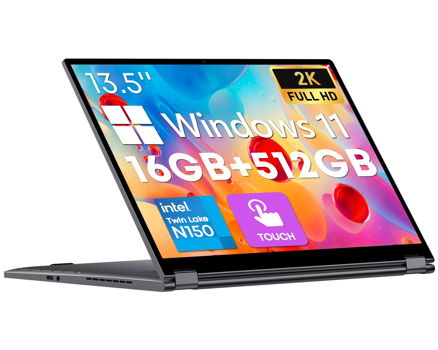 CHUWI Freebook 13.4'' Intel N150 16GB/512GB Windows 11 Laptop PC 360° folding