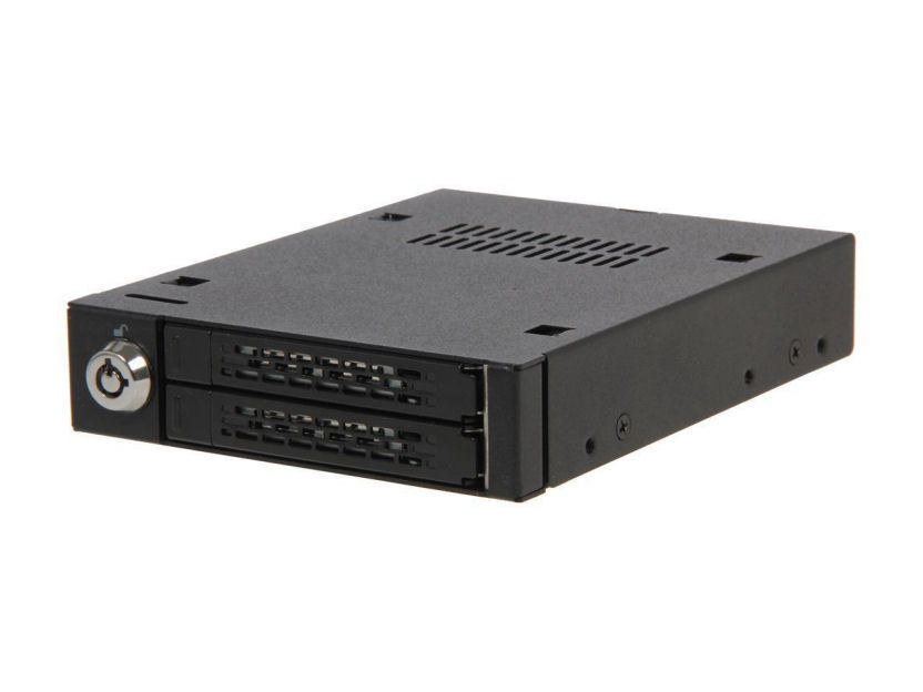 Icy Dock MB992SK-B Dual Bay 2.5in SATA Mobile Rack For 3.5inch Device Bay