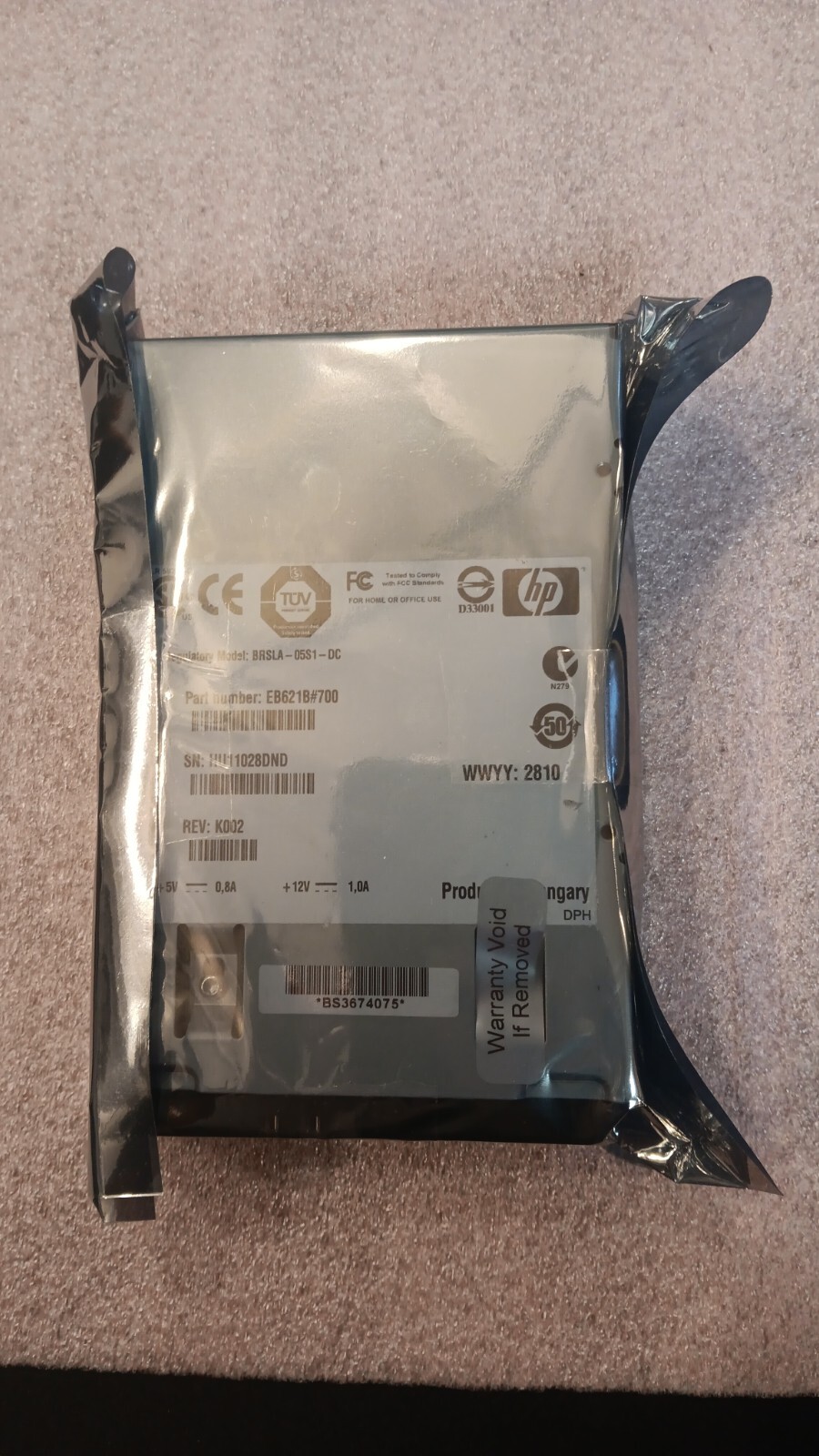 HP DAT 72 Tape Drive BRSLA-05S1-DC EB621B#700
