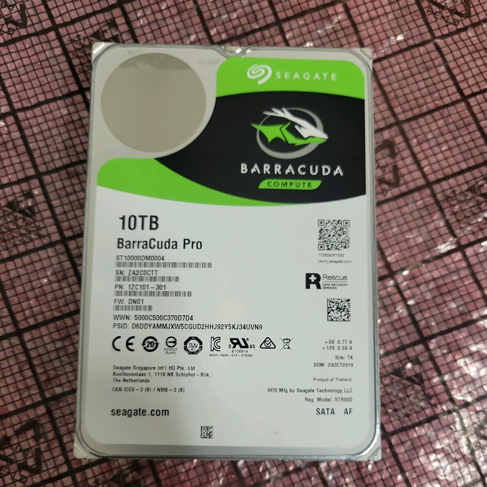 Seagate BarraCuda Pro 10TB ST10000DM0004 7200RPM SATA HDD GOOD 266 Hours t8e11