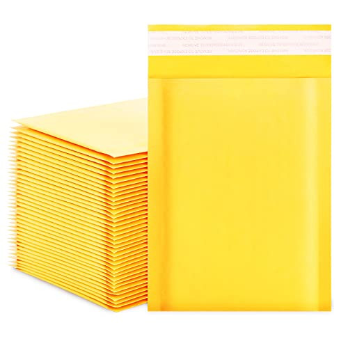 DaSen Kraft bubble mailers 4x7 Inch 50 Pack,Self-Sealing Paper 4x7-50Pc