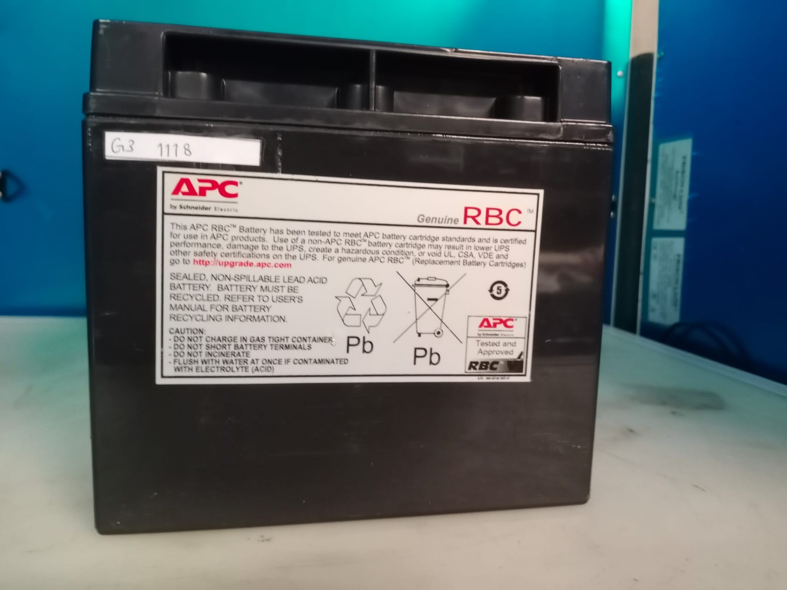 APC RBC6 UPS Battery Pack - Genuine 2x 12V 7Ah Lead Acid Battery - Untested (G3 1118)