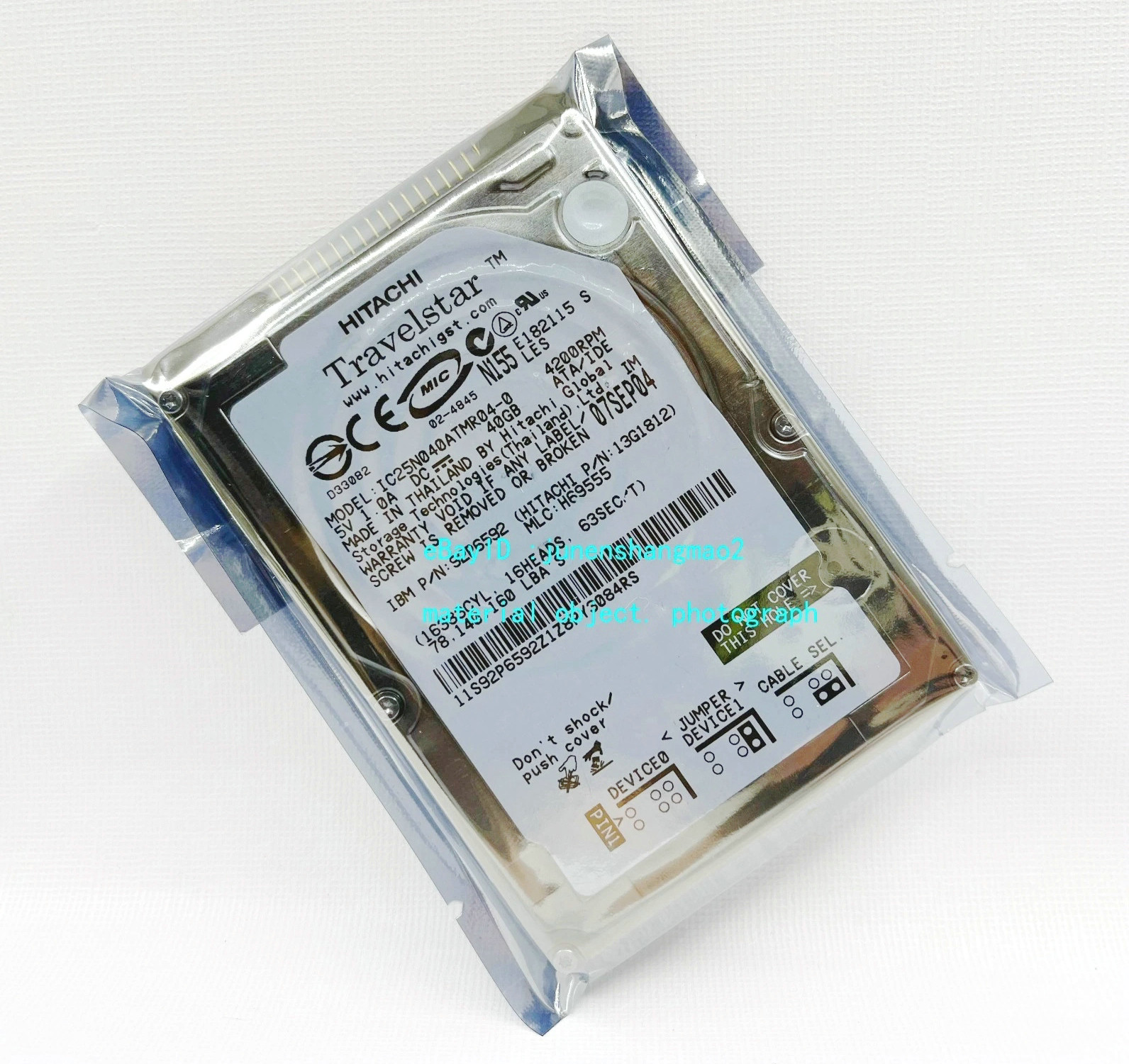 Hitachi 40GB 4200RPM IC25N040ATMR04-0 IDE 2.5'' Interface Hard Drive