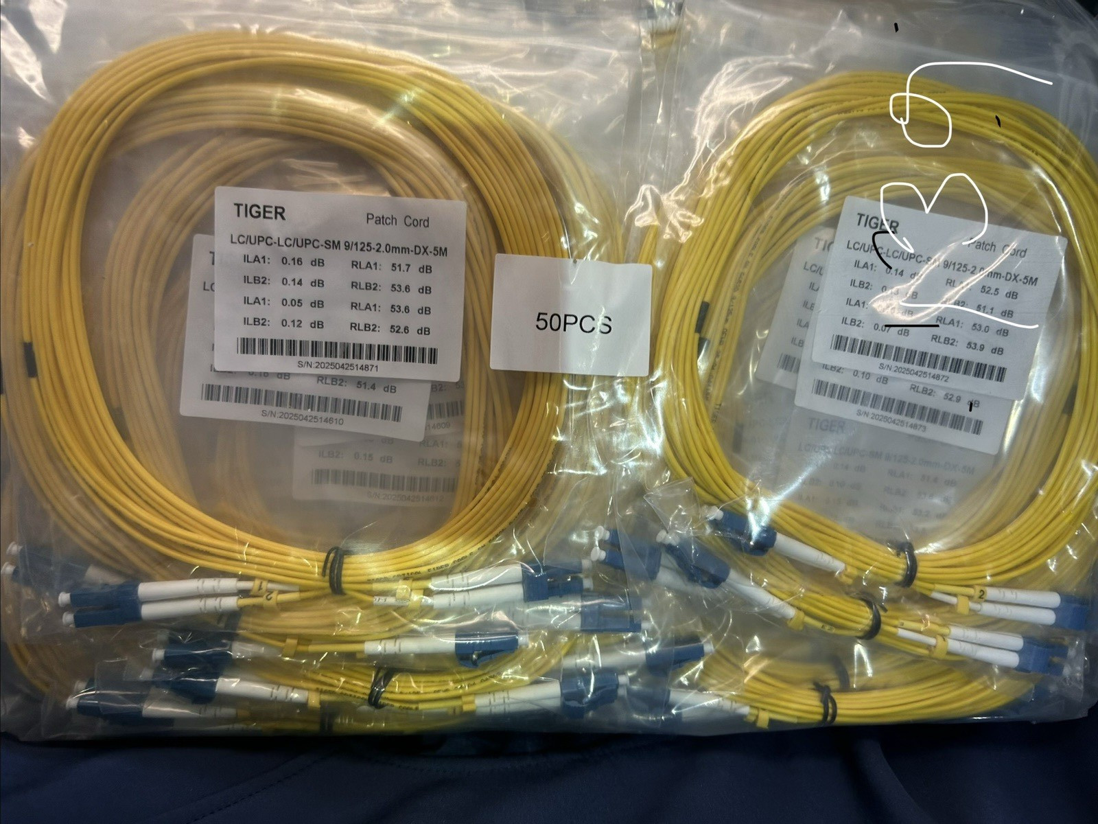 (6) CableRack 2 Meter LC-LC Single Mode Fiber 9/125 Fiber Patch Cable (6-Pack)