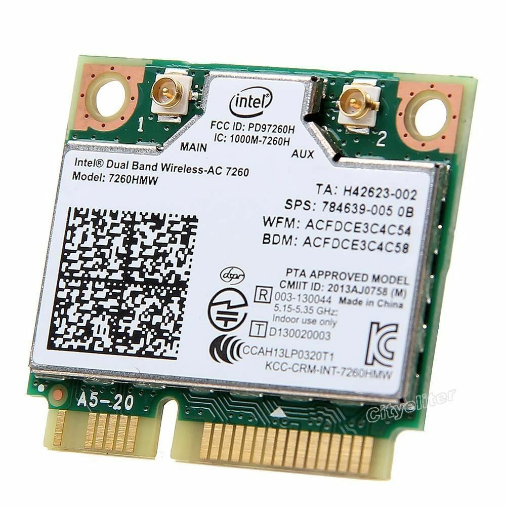 Intel 7260HMW PCI-E Card Dual band wireless-AC 7260 867Mbps 802.11ac Wifi BT 4.0