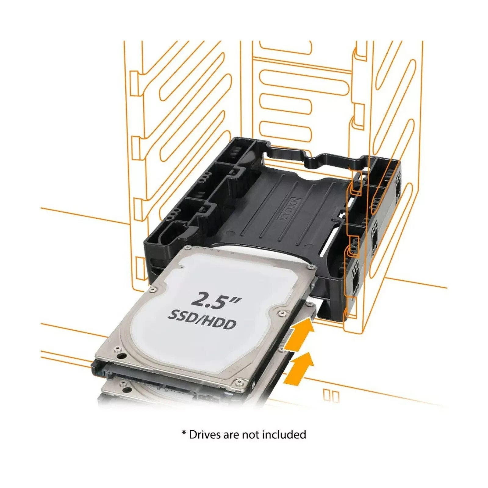 ICY DOCK Dual Tool-Less 2.5-3.5 HDD Drive Bay SSD Mounting Bracket Kit Adapter
