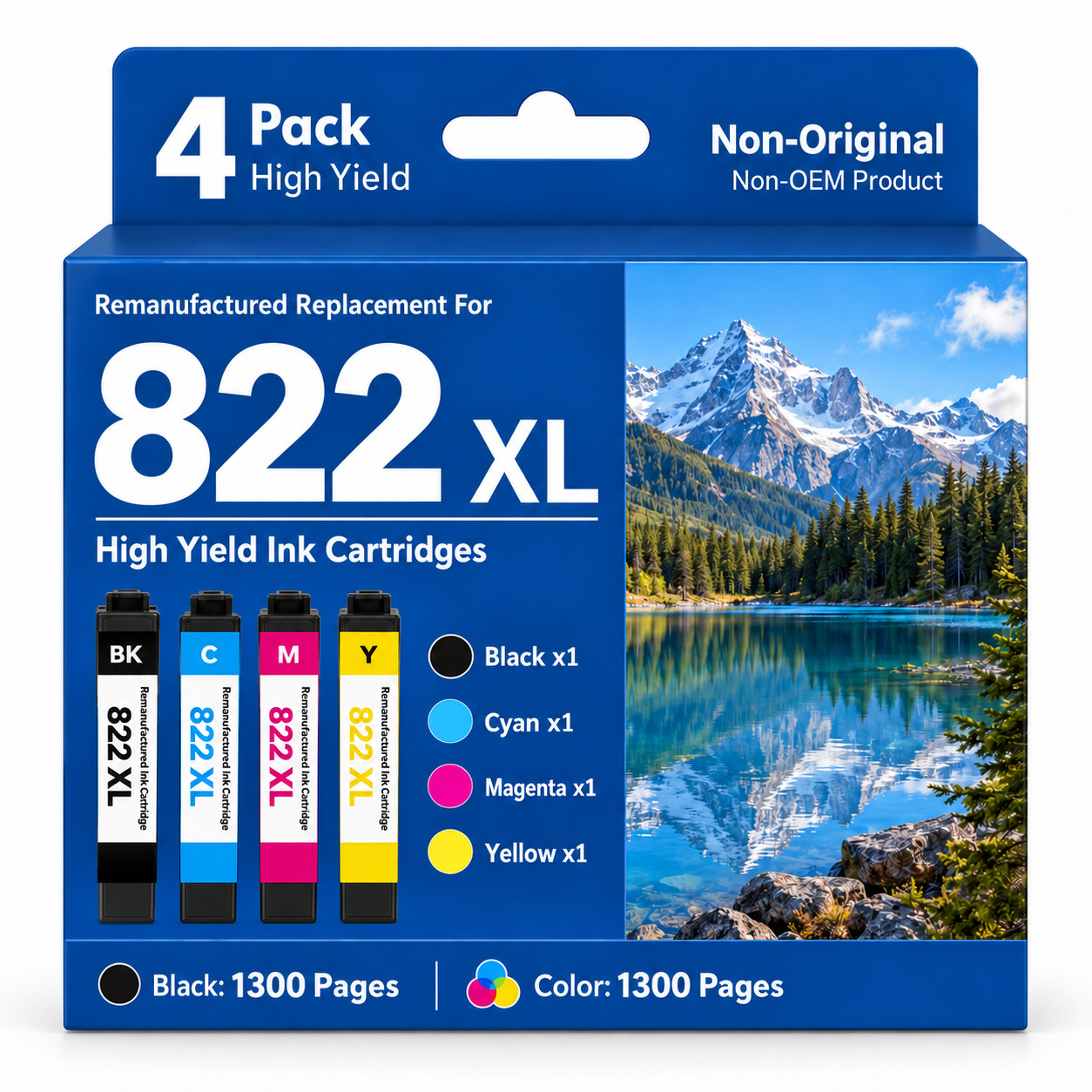 4 822XL Premium Ink Cartridge Compatible for Epson Workforce Pro WF-3820 WF-4830
