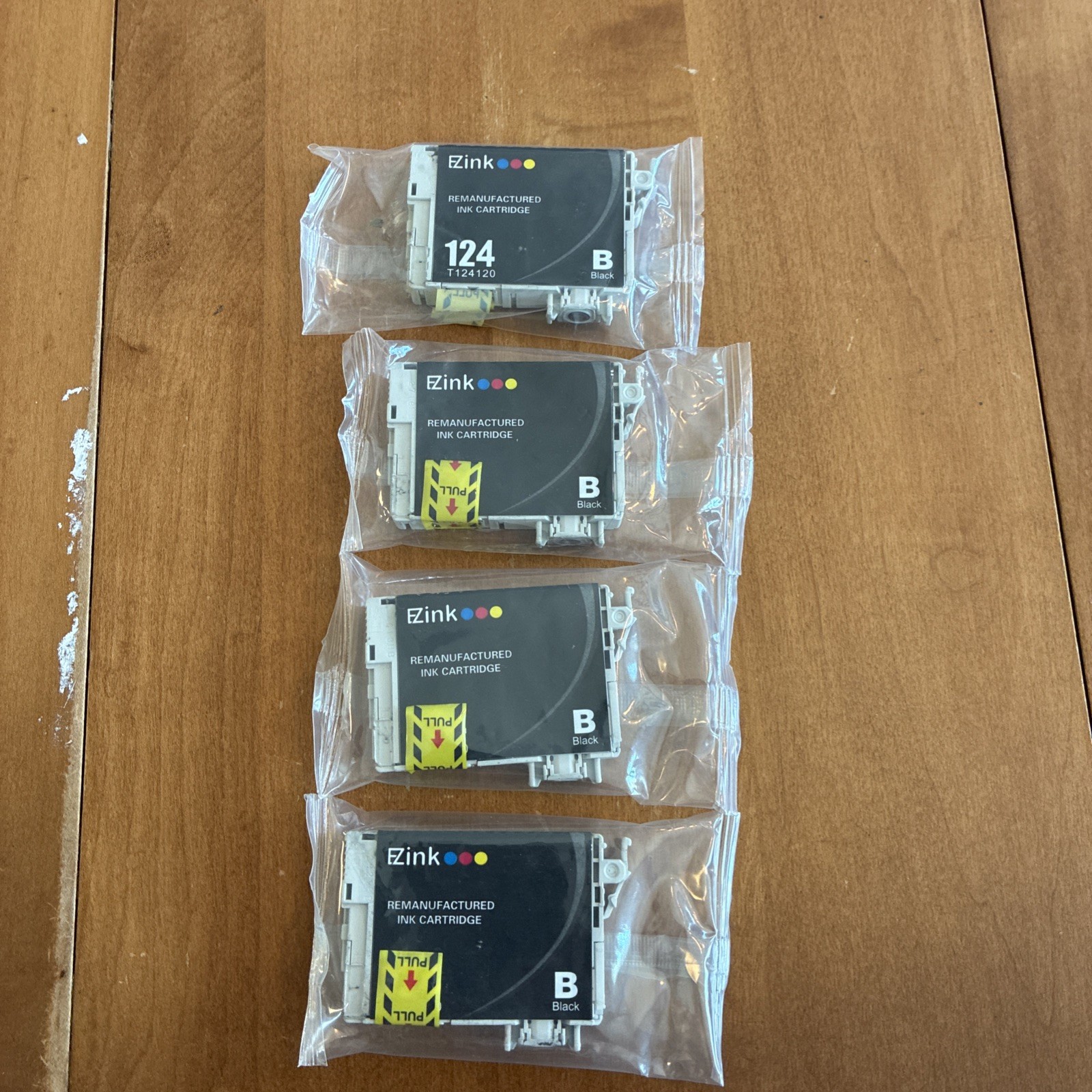 4 pack - EZ INK BRAND FOR 124 B Black Cartridge Epson