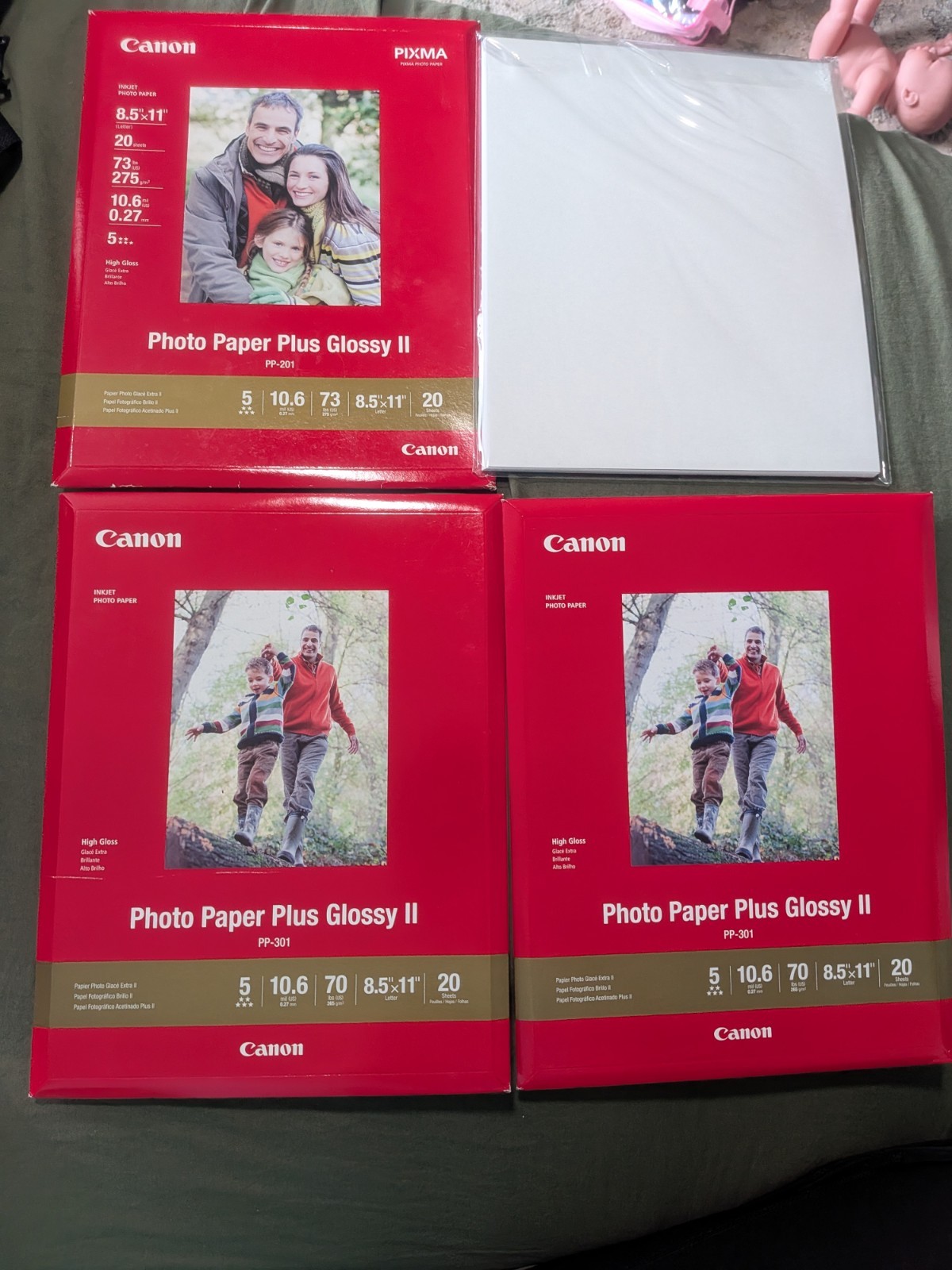 CanonInk 1432C003 Photo Paper Plus Glossy II 8.5" x 11" 3 Pack Bundle 59 Sheets 
