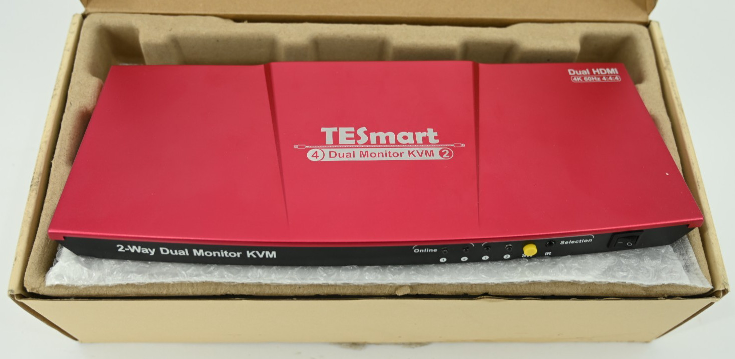 TESmart DisplayPort HDMI Dual Monitor KVM Switch Support UHD 4K @60Hz