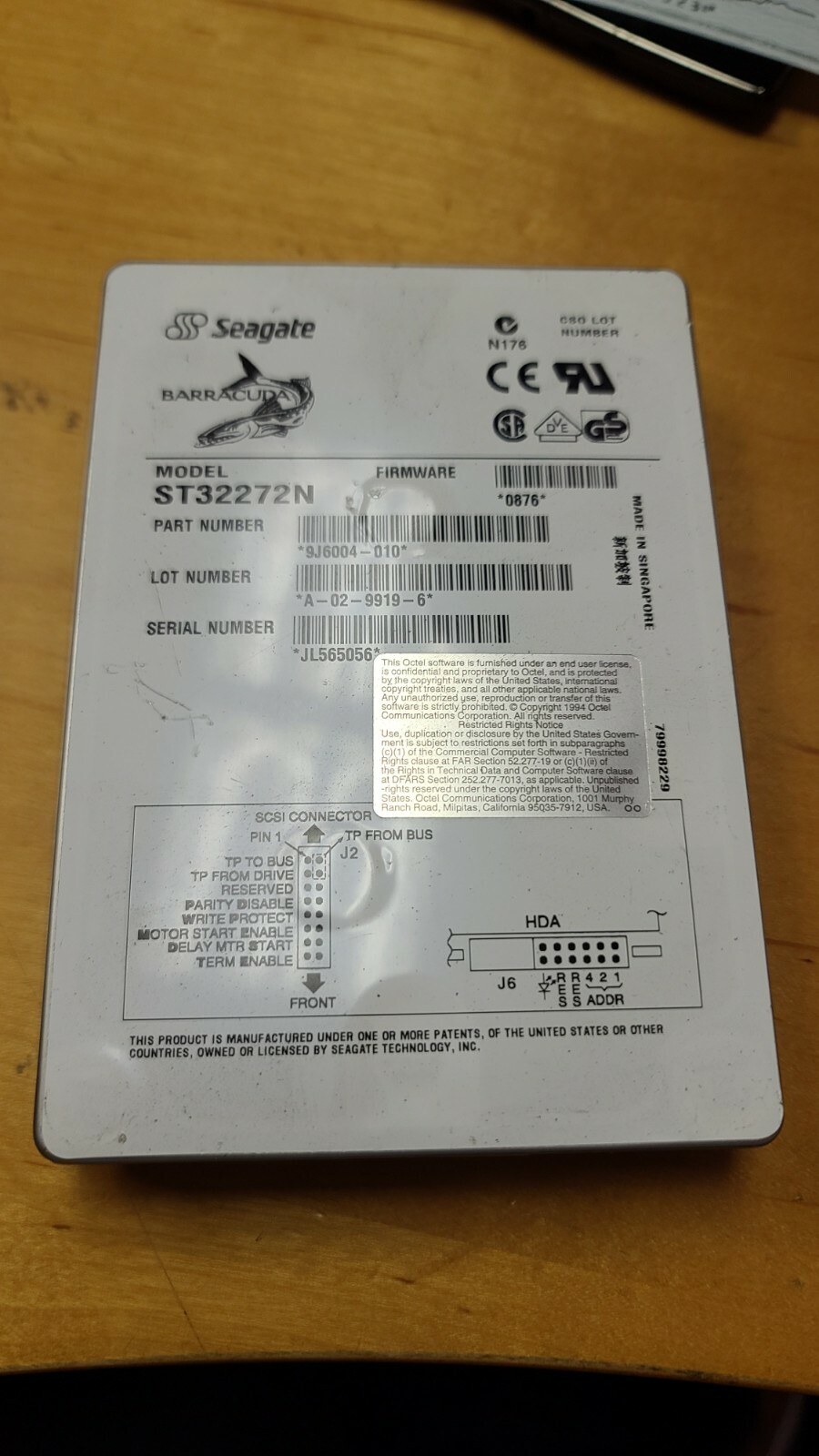 Seagate Barracuda 4XL ST32272N 2.1GB 50 PIN SCSI 3.5" HARD DISK DRIVE 